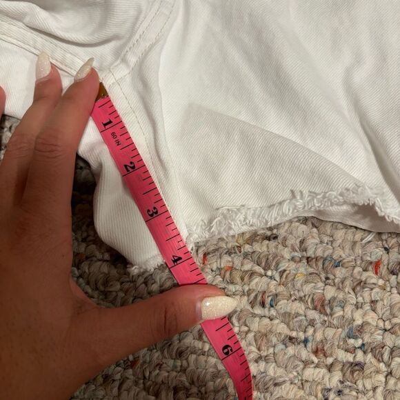 & Other Stories White Denim Button Fly Shorts- Size 8 - Picture 7 of 11